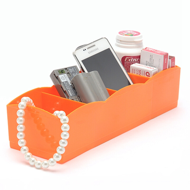 沤迈宝糖果色4格分类杂物收纳盒 果绿色，点亮你的日常整理